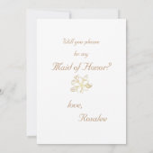 Gold-Trauzeugin oder Bridesmaid-Vorschlagskarte Einladung (Rückseite)