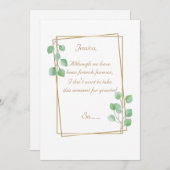 Gold-Trauzeugin oder Bridesmaid-Vorschlagskarte Einladung (Vorne/Hinten)