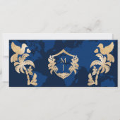 Gold Travel Boarding Pass Mexiko Save the Date Einladung (Rückseite)