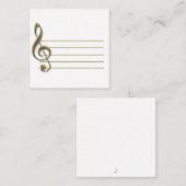 Gold Treble Clef Blank Notecard Mitteilungskarte (Vorne/Hinten)