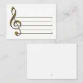 Gold Treble Clef Blank Notecard Mitteilungskarte (Vorne/Hinten)