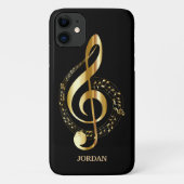 Gold Treble Clef Case-Mate iPhone Hülle (Rückseite)