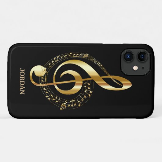 Gold Treble Clef Case-Mate iPhone Hülle (Rückseite (Horizontal))