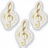 Gold Treble Clef Contour Sticker (Vorderseite)