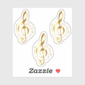 Gold Treble Clef Contour Sticker (Blatt)