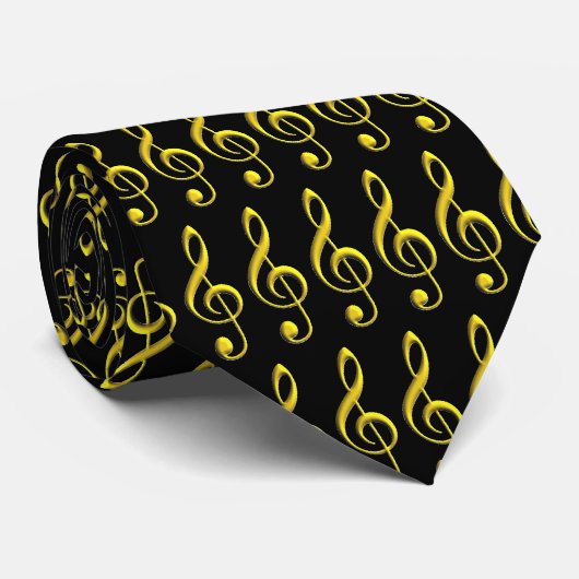 Gold Treble Clef Krawatte (Gerollt)