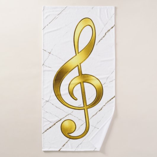 Gold Treble Clef Marble Home Decor Badehandtuch (Badehandtuch)