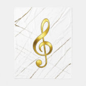 Gold Treble Clef Marble Home Decor Fleecedecke (Vorderseite)