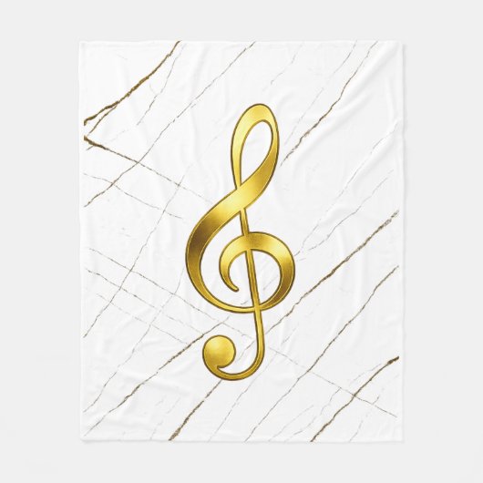 Gold Treble Clef Marble Home Decor Fleecedecke (Vorderseite)
