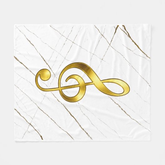 Gold Treble Clef Marble Home Decor Fleecedecke (Vorderseite (Horizontal))