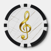 Gold Treble Clef Marble Home Decor Pokerchips (Vorderseite)