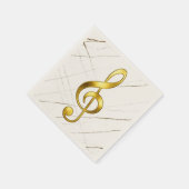 Gold Treble Clef Marble Home Decor Serviette (Ecke)