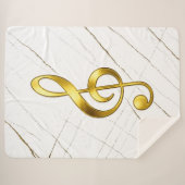 Gold Treble Clef Marble Home Decor Sherpadecke (Vorderseite (Horizontal))