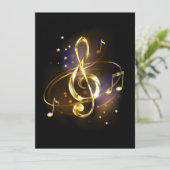 Gold Treble Clef Music Ankündigung (Stehend Vorderseite)