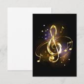 Gold Treble Clef Music Begleitkarte (Vorne/Hinten)