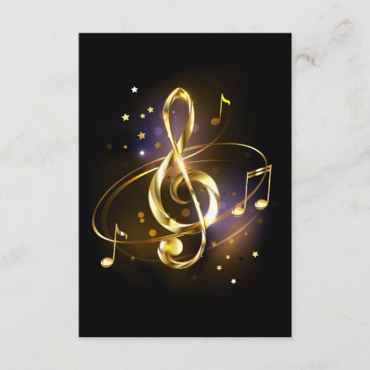 Gold Treble Clef Music Begleitkarte (Vorderseite)