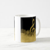 Gold Treble Clef Music Cloud Kaffeetasse (VorderseiteRechts)