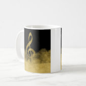 Gold Treble Clef Music Cloud Kaffeetasse (Vorderseite Links)