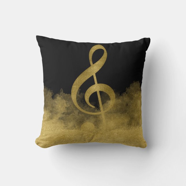 Gold Treble Clef Music Cloud Kissen (Vorderseite)