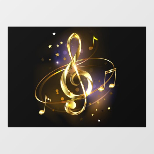 Gold Treble Clef Music Fensteraufkleber (Blatt)