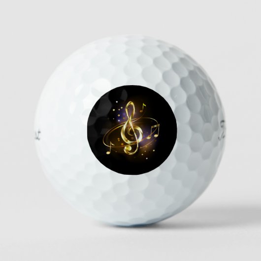 Gold Treble Clef Music Golfball (Vorderseite)