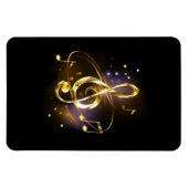 Gold Treble Clef Music Magnet (Horizontal)