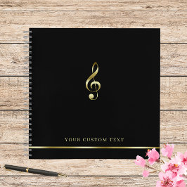 Gold Treble Clef Music Office Lehrer Elegant Notizblock