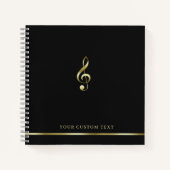 Gold Treble Clef Music Office Lehrer Elegant Notizblock (Vorderseite)