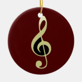 Gold Treble Clef Music Ornament (Vorne)