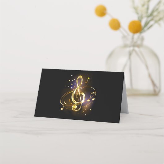 Gold Treble Clef Music Treuekarte (Vorderseite)