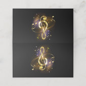 Gold Treble Clef Music Treuekarte (Außenseite Aufgefaltet)