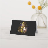 Gold Treble Clef Music Treuekarte (Rückseite)