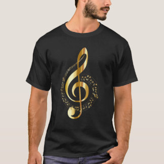 GOLD TREBLE CLEF MUSIKNOTE T-Shirt