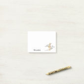 Gold Treble Clef Musiknoten Personalisiert Post-it Klebezettel (Auf Schreibtisch)