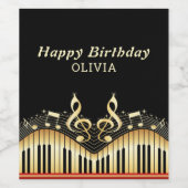 Gold Treble Clef Weinetikett (Einzelnes Label)