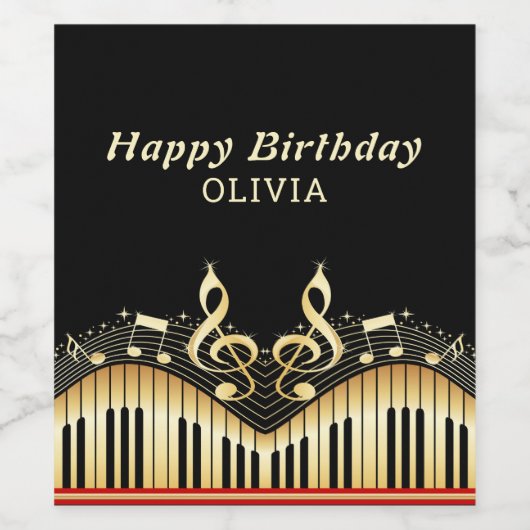 Gold Treble Clef Weinetikett (Einzelnes Label)