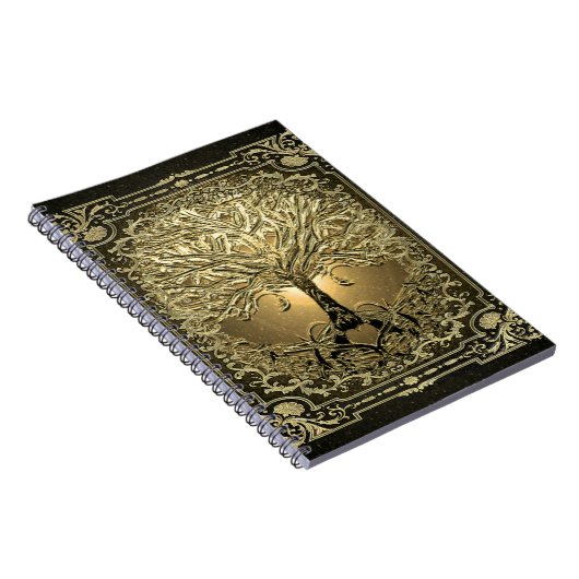 Gold Tree Alte Rustikale Notebook Notizblock (Rechte Seite)