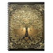 Gold Tree Alte Rustikale Notebook Notizblock (Vorderseite)
