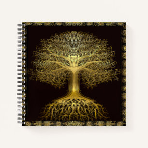 Gold Tree Alte Rustikale Notebook Notizblock