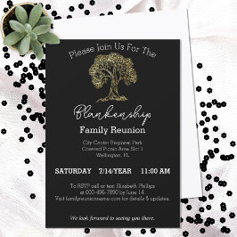 Gold Tree Artwork Single Day Family Wiedersehen Pa Einladung