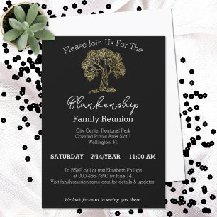 Gold Tree Artwork Single Day Family Wiedersehen Pa Einladung