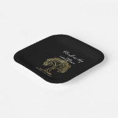 Gold Tree Family Wiedersehen Schwarz-weiß Pappteller (Gewinkelt)