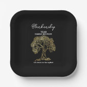 Gold Tree Family Wiedersehen Schwarz-weiß Pappteller (Vorderseite)