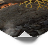 Gold Tree Girl Silhouette Zen Stones, Sonnenunterg Poster (Ecke)