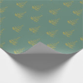 Gold Tree Green Christmas Geschenkpapier (Ecke)