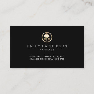 Gold Tree Icon Zuhause Gardener Business Card Visitenkarte