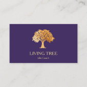 Gold Tree Logo Life Coach Health and Wellness Bu Visitenkarte (Vorderseite)