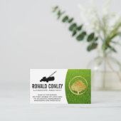 Gold Tree Logo | Rasenmäher | Gras Visitenkarte (Stehend Vorderseite)