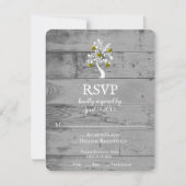 Gold Tree of Hearts Wedding RSVP Card (Vorderseite)
