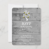 Gold Tree of Hearts Wedding RSVP Card Karte (Vorderseite)